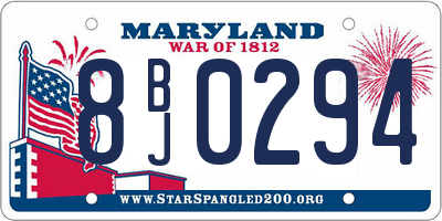 MD license plate 8BJ0294