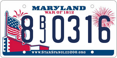 MD license plate 8BJ0316