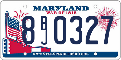 MD license plate 8BJ0327