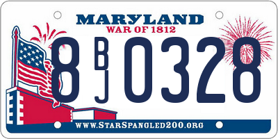 MD license plate 8BJ0328