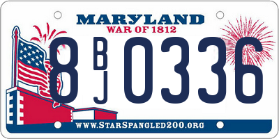 MD license plate 8BJ0336