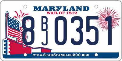 MD license plate 8BJ0351