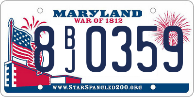 MD license plate 8BJ0359