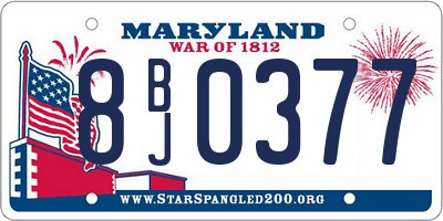 MD license plate 8BJ0377