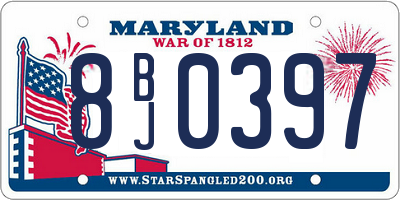 MD license plate 8BJ0397