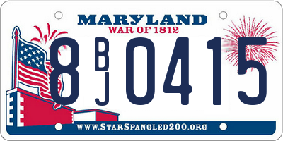 MD license plate 8BJ0415