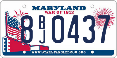 MD license plate 8BJ0437