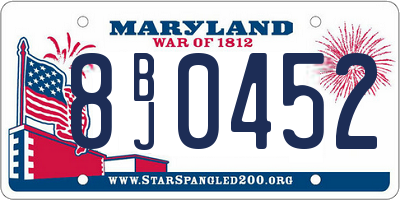 MD license plate 8BJ0452