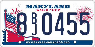 MD license plate 8BJ0455