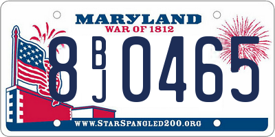 MD license plate 8BJ0465