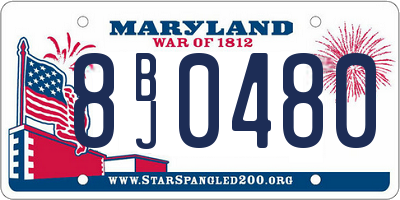 MD license plate 8BJ0480