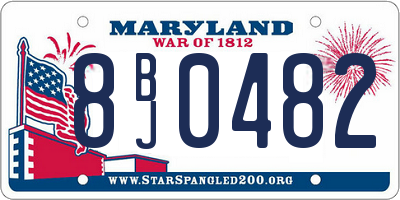 MD license plate 8BJ0482