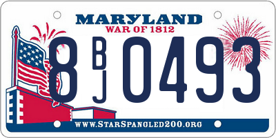 MD license plate 8BJ0493