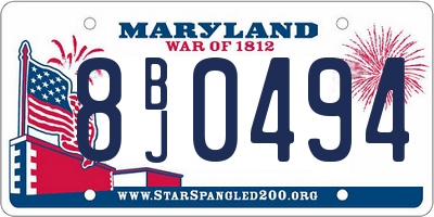 MD license plate 8BJ0494