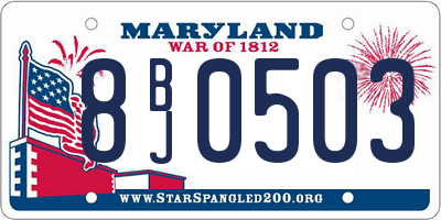 MD license plate 8BJ0503