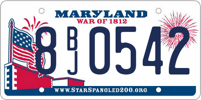 MD license plate 8BJ0542