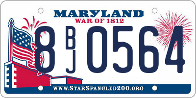 MD license plate 8BJ0564