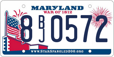 MD license plate 8BJ0572