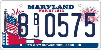MD license plate 8BJ0575