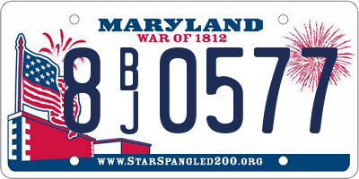 MD license plate 8BJ0577