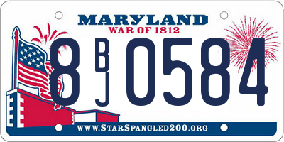MD license plate 8BJ0584