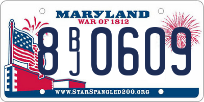 MD license plate 8BJ0609