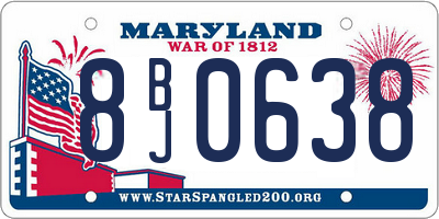 MD license plate 8BJ0638