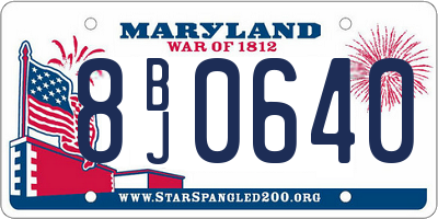 MD license plate 8BJ0640