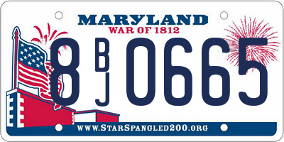MD license plate 8BJ0665