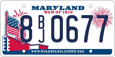 MD license plate 8BJ0677