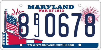 MD license plate 8BJ0678