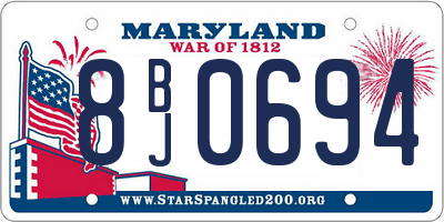 MD license plate 8BJ0694