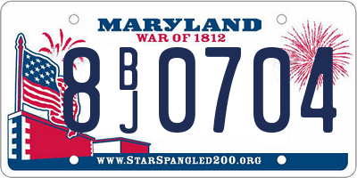MD license plate 8BJ0704