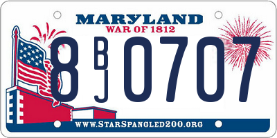 MD license plate 8BJ0707