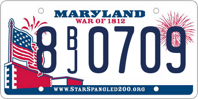 MD license plate 8BJ0709