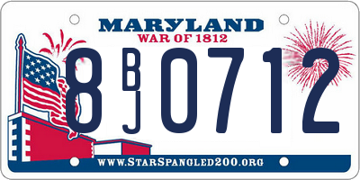 MD license plate 8BJ0712