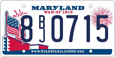 MD license plate 8BJ0715