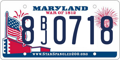 MD license plate 8BJ0718