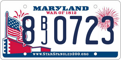 MD license plate 8BJ0723