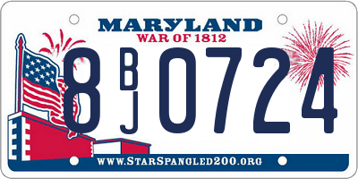 MD license plate 8BJ0724