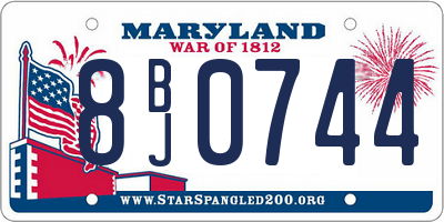 MD license plate 8BJ0744