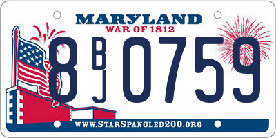 MD license plate 8BJ0759