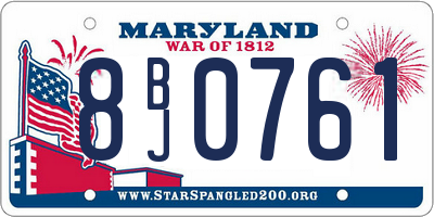 MD license plate 8BJ0761