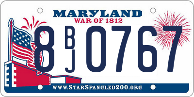MD license plate 8BJ0767