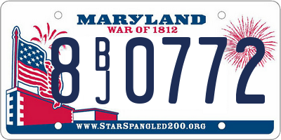 MD license plate 8BJ0772