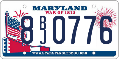 MD license plate 8BJ0776