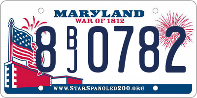 MD license plate 8BJ0782