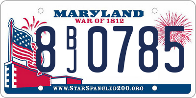 MD license plate 8BJ0785