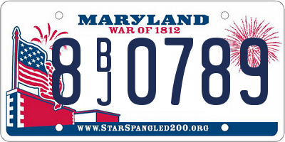 MD license plate 8BJ0789