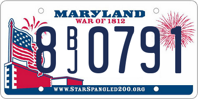 MD license plate 8BJ0791